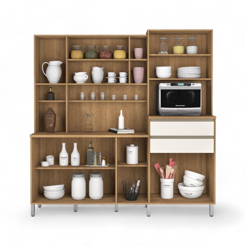 Cozinha Compacta 10 Portas Jasmim Freijó e Off White