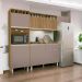 Cozinha Elegante Milano Torre Armário Geladeira Balcão Freijó e Connect