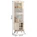 Cristaleira Nina com Vidro Temperado Calacata/Off-White
