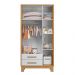 Guarda-Roupa 3 Portas 2 Gavetas Luar Freijo Toq/Branco Acetinado