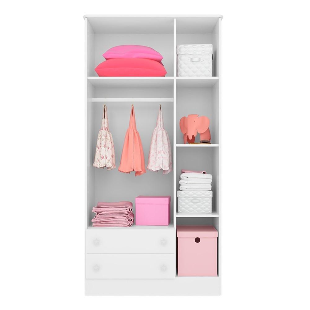 Guarda-Roupa Aurora 3 Portas e 2 Gavetas Branco