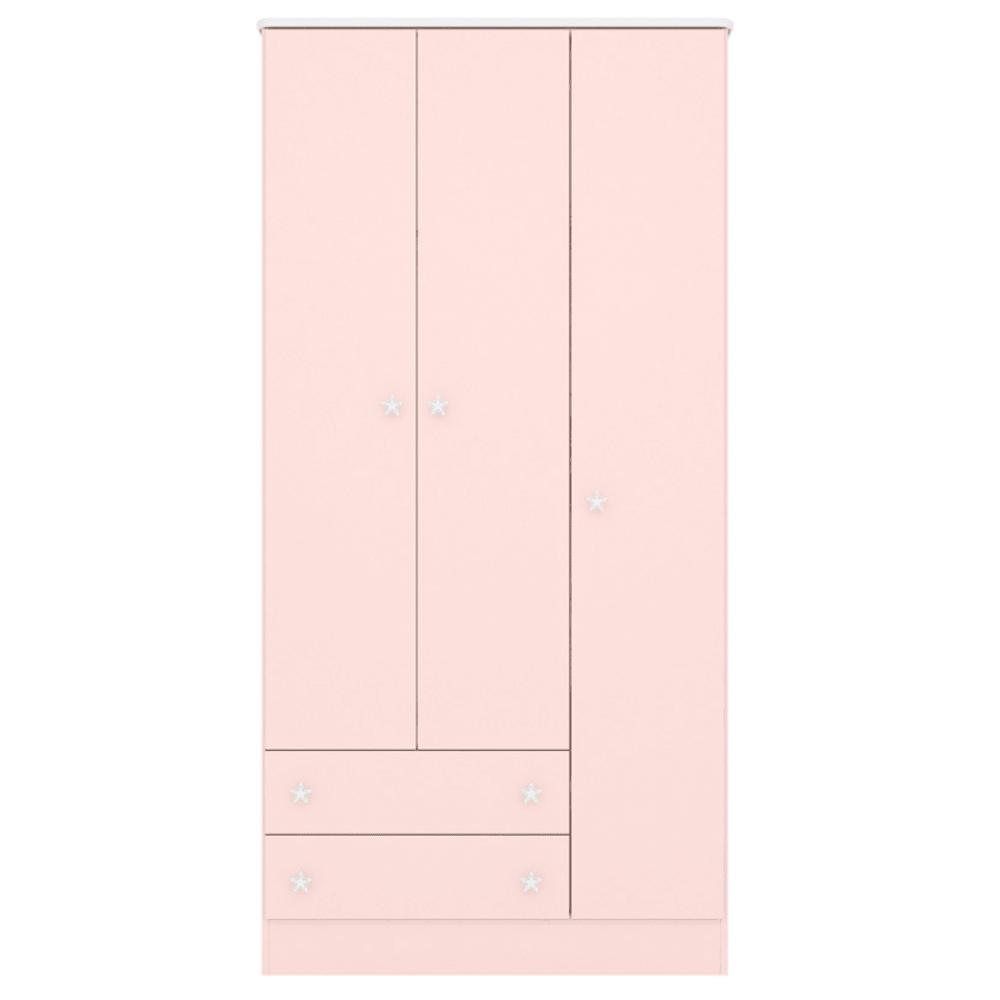 Guarda-Roupa Aurora 3 portas e 2 gavetas Rosa Acetinado