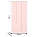 Guarda-Roupa Aurora 3 portas e 2 gavetas Rosa Acetinado