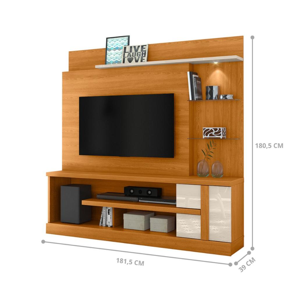 Home Theater Cael com Nichos Cinamomo/Off-White