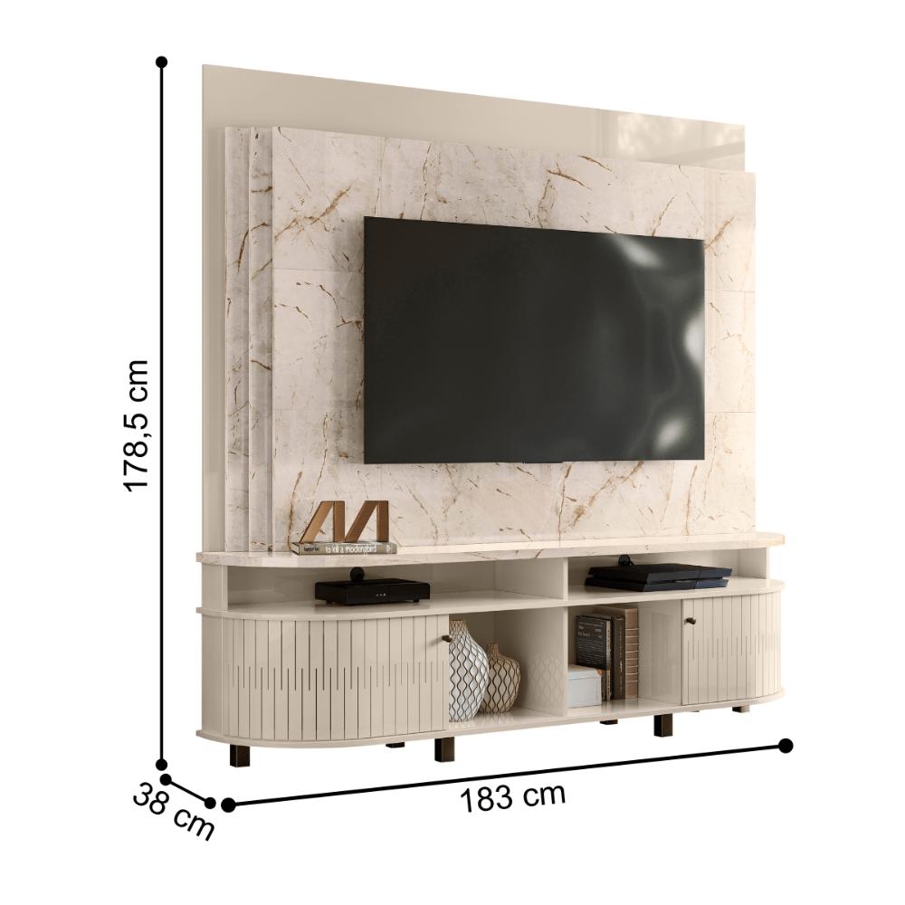 Home Theater Laguna com Painel Calacata/Off-White