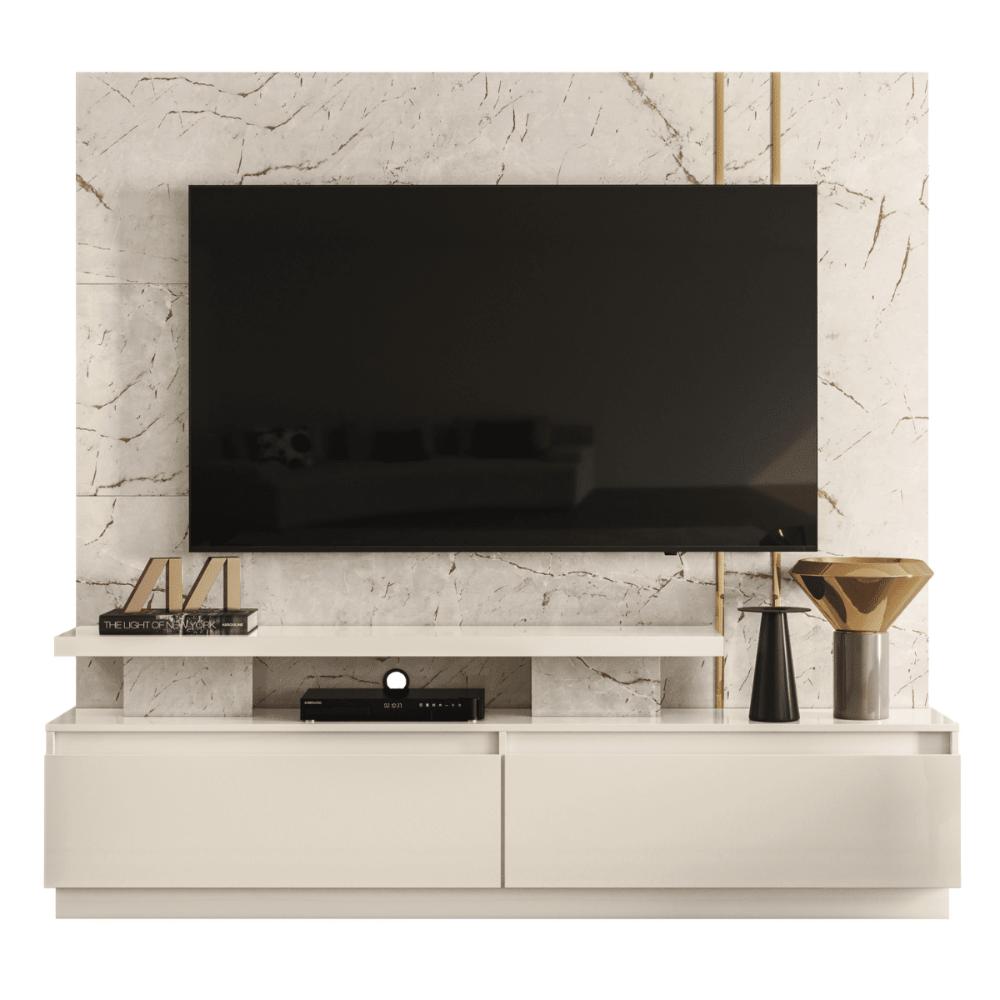 Home Theater New Minerva com Painel Calacata/Off-White