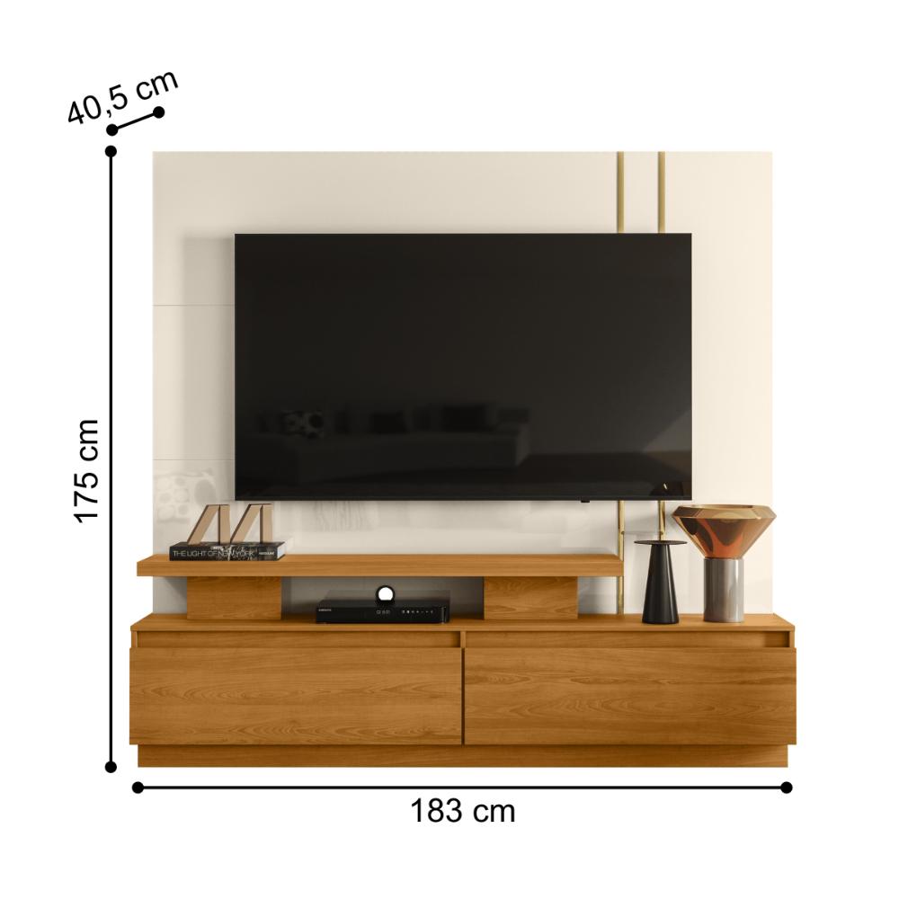 Home Theater New Minerva com Painel Cinamomo/Off-White