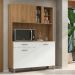 Kit Cozinha Toscana Completa com Armários Estantes e Nichos para Utensílios e Eletrodomésticos Branco Ripado