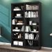 Livreiro Florença com Prateleiras para Livros Preto Fosco (2 Unidades)