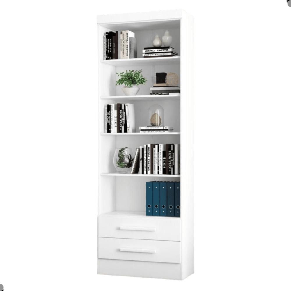 Livreiro Turim com Prateleiras Suporte para livros branco
