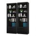 Livreiro Turim com Prateleiras para Livros Preto Fosco (2 Unidades)