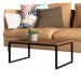 Mesa Centro Sala pés de ferro industrial 80x40 Tampo MDF Amadeirado Rubi