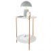 Mesa De Apoio Lateral Nina Off White Com Pés de Ferro Bronze