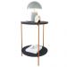Mesa De Apoio Lateral Nina Preto Com Pés de Ferro Bronze