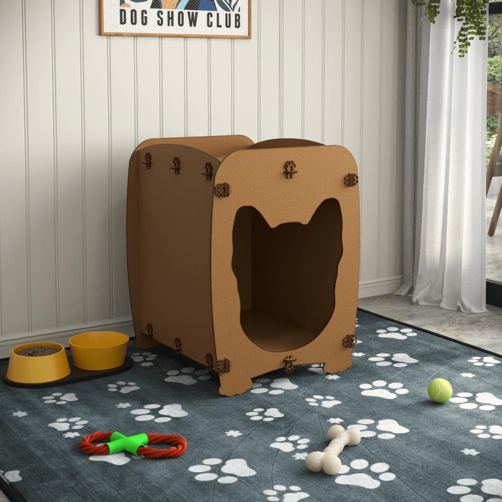 Mesa De Cabeceira Casinha Pet MDF Natural