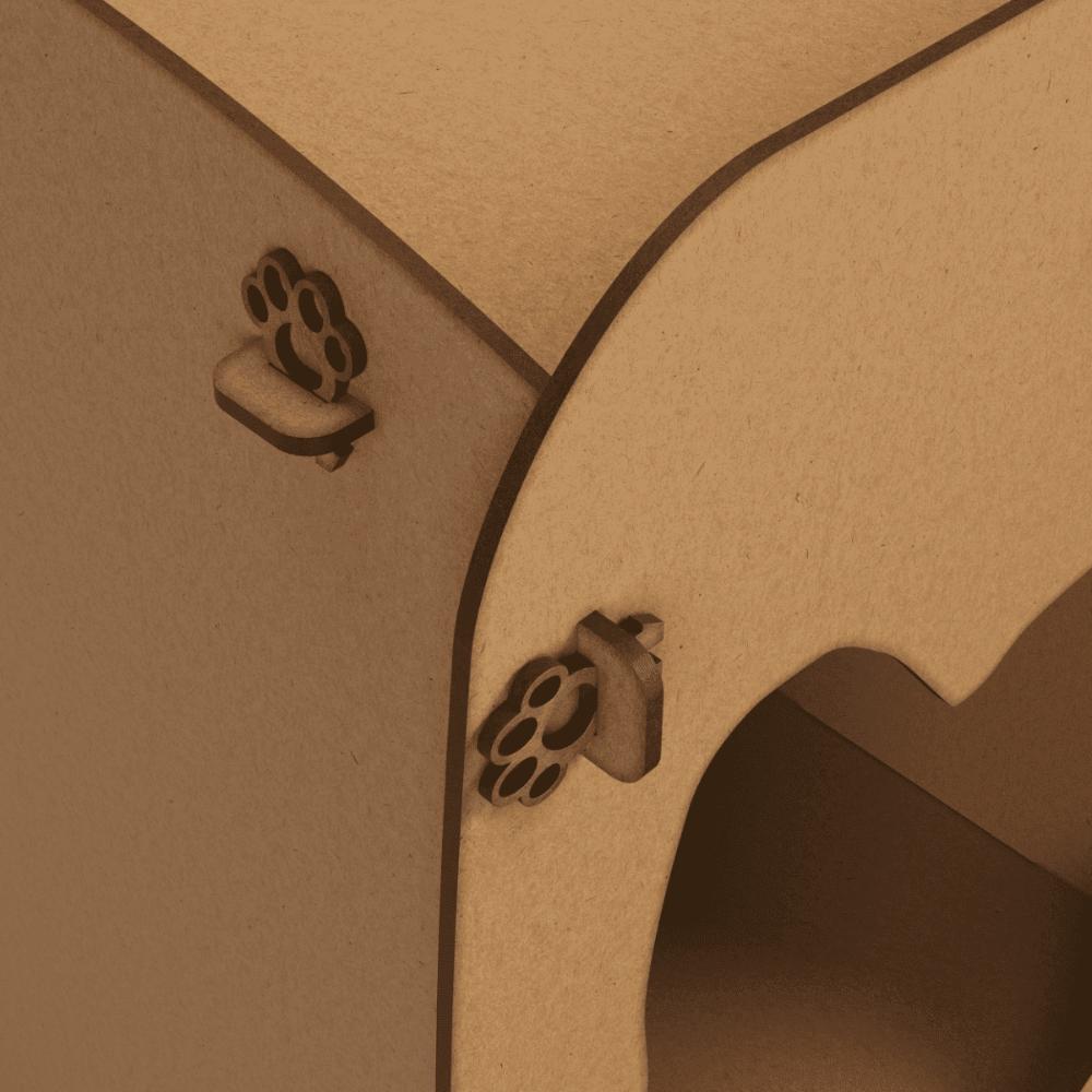 Mesa De Cabeceira Casinha Pet MDF Natural