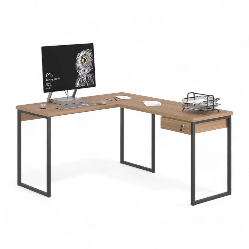 Mesa Home Office Escrivaninha L Shine Montana Com Gaveteiro