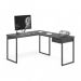 Mesa Home Office Escrivaninha L Shine Preta Com Gaveteiro