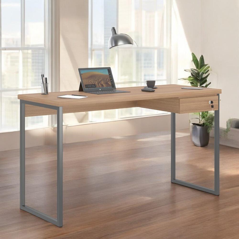 Mesa Home Office Escrivaninha Shine 1,36 Montana Com Gaveteiro