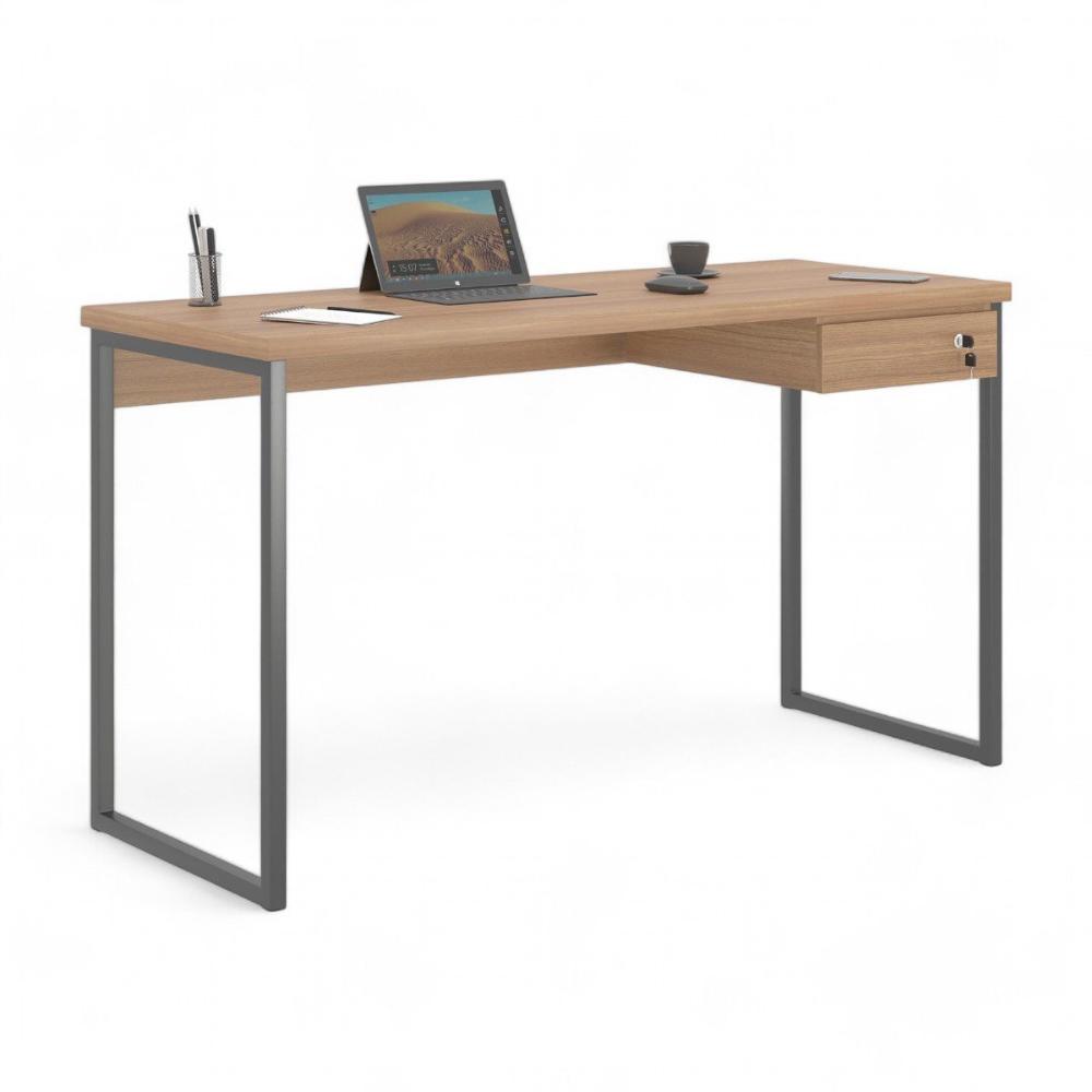Mesa Home Office Escrivaninha Shine 1,36 Montana Com Gaveteiro