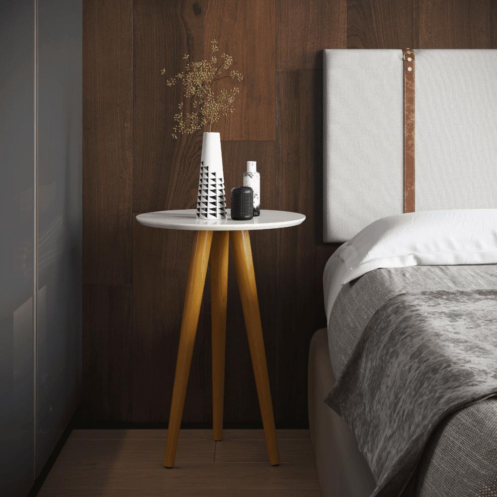 Mesa Lateral 4702 Pés Palito Sala Off White