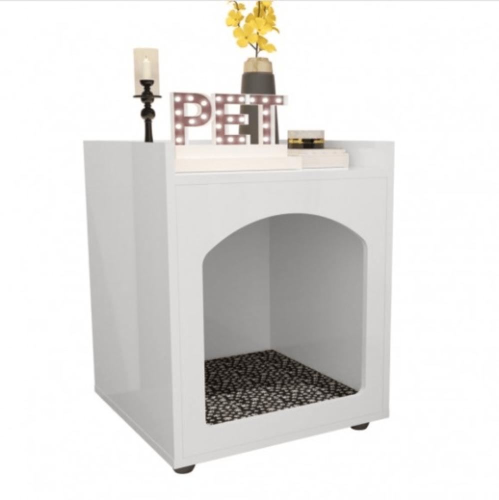 Mesa de Cabeceira Casinha de Cachorro/Gato PET Branco