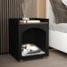 Mesa de Cabeceira Casinha de Cachorro/Gato PET Preto/Freijó