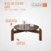 Mesa de Centro Circular para Sala de Estar Luna Cinza Perola/Cedro