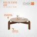 Mesa de Centro Circular para Sala de Estar Luna Off-White/Cedro