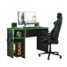 Mesa para Escritório e Shadow Vortex Prateleira e Suporte para CPU Preto Fosco/Verde