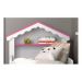 Mini Cama Infantil p/ Quarto Casinha Realeza Branco Com Rosa