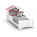 Mini Cama Infantil p/ Quarto Casinha Realeza Branco Com Rosa