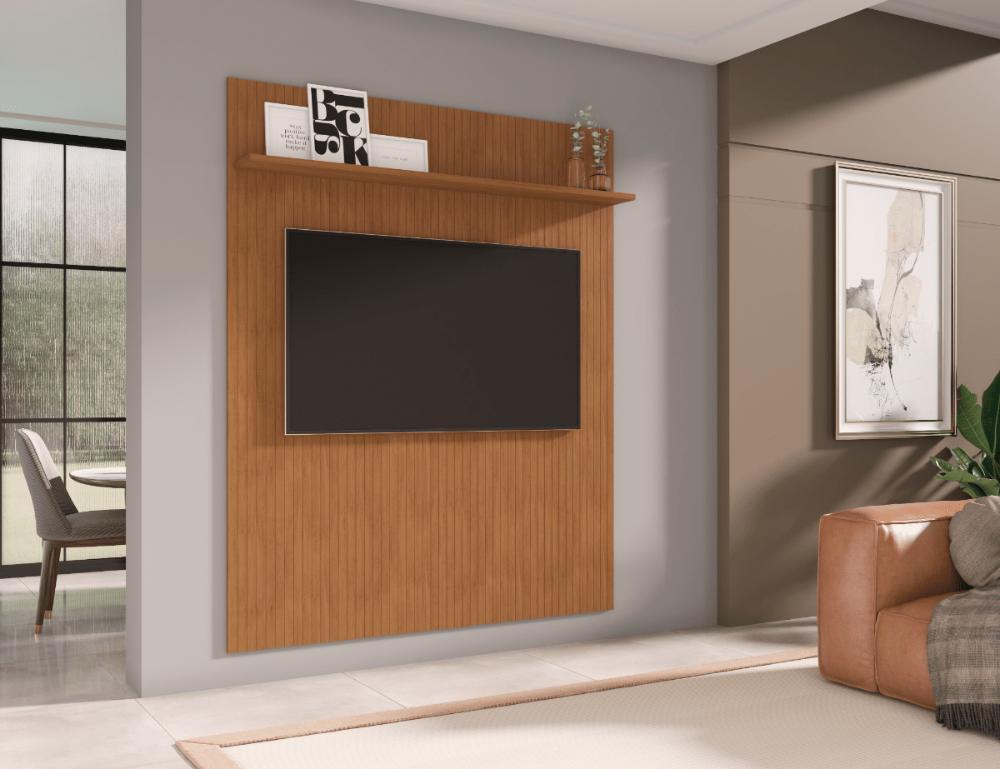 Painel Siena 160cm c/ Prateleira Cedro