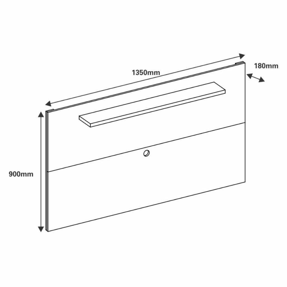 Painel p/ Tvs com Prateleira e dupla instalação Branco