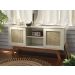 Rack Buffet com duas Porta de Correr Bali pés em Madeira Off White