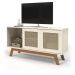Rack Buffet com duas Porta de Correr Bali pés em Madeira Off White