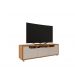 Rack Jersey 160cm c/ Gaveta 2 Portas e Prateleiras p/ itens Sala de Estar Cedro Off White