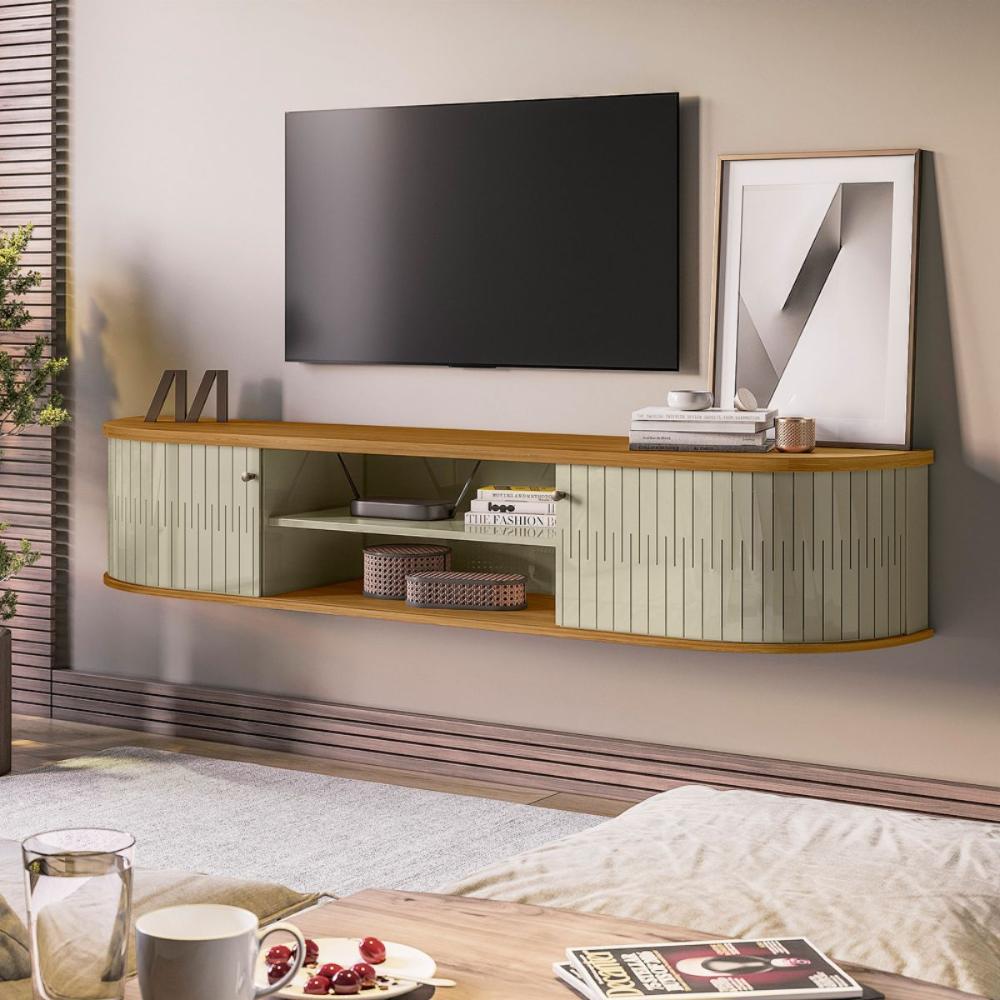 Rack Suspenso com Design Contemporâneo Siena Cumaru/Opala