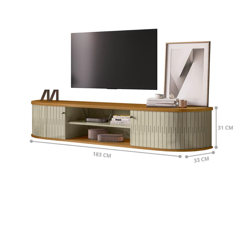 Rack Suspenso com Design Contemporâneo Siena Cumaru/Opala