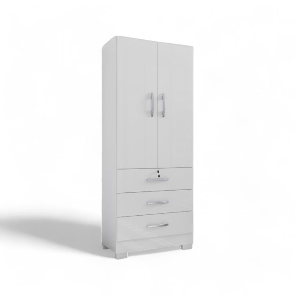 Roupeiro Louvre 02 Portas e 02 Gavetas Branco