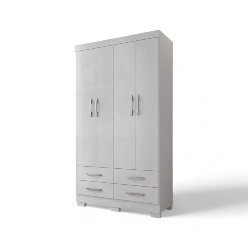 Roupeiro Parma 04 Portas e 04 Gavetas Branco