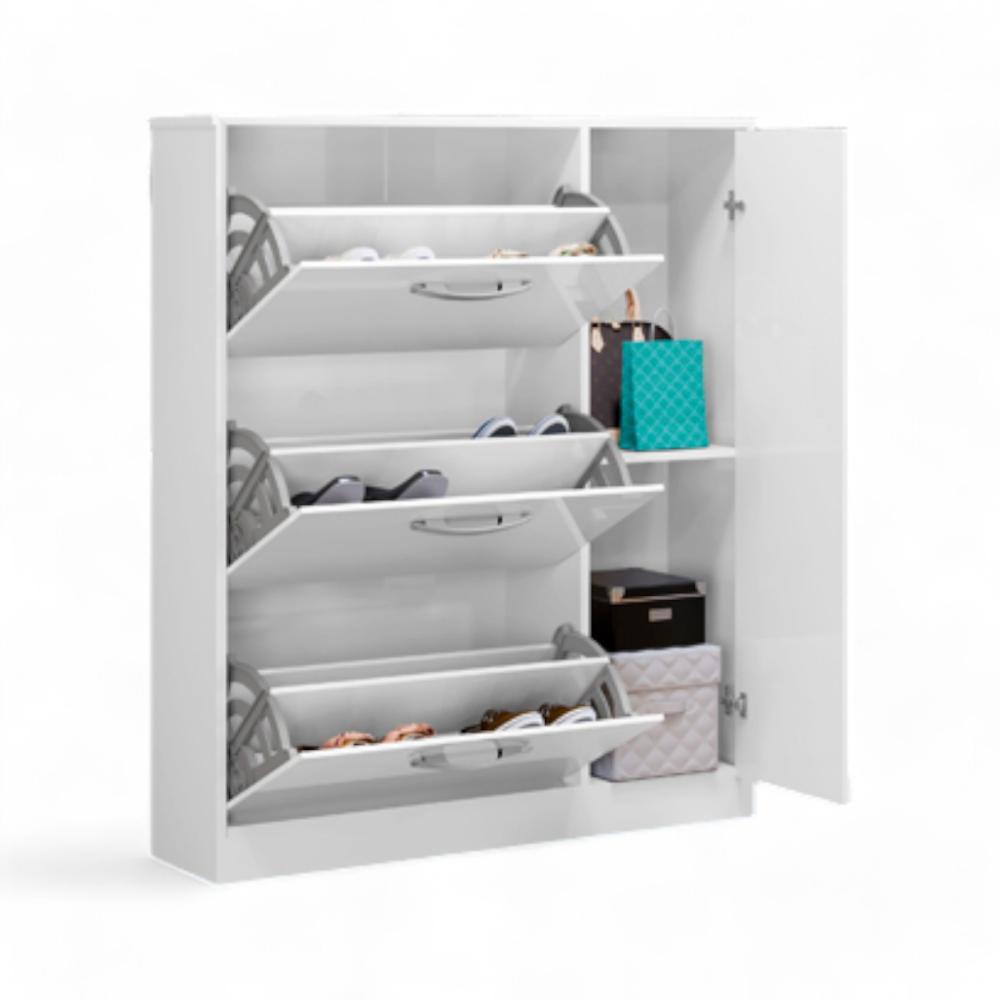 Sapateira com 03 Gavetas e 01 Porta Randi Branca
