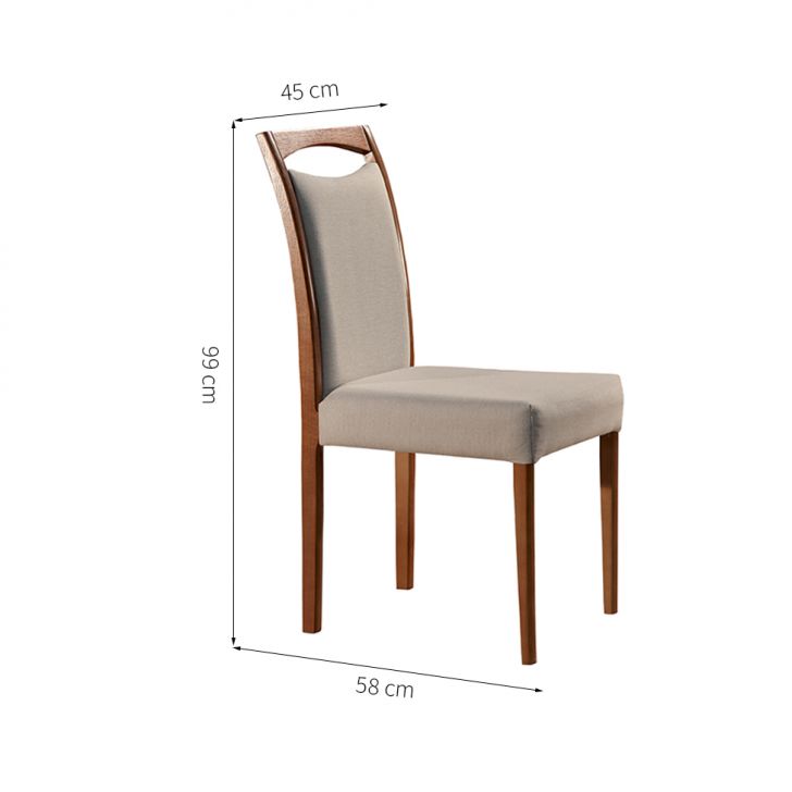 [OUTLET] Conjunto com 2 Cadeiras de Jantar Lívia Creme