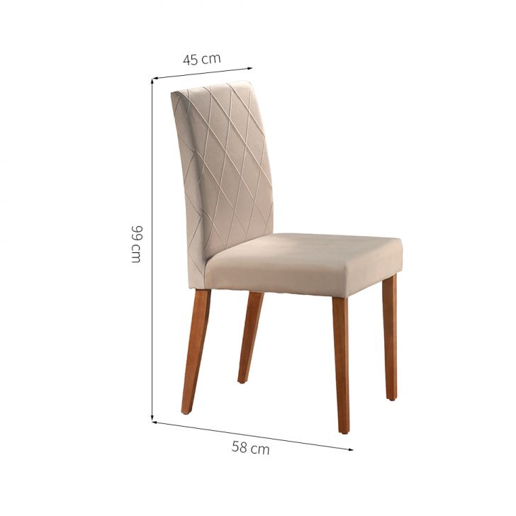 [OUTLET] Conjunto com 2 Cadeiras de Jantar Tália I Creme