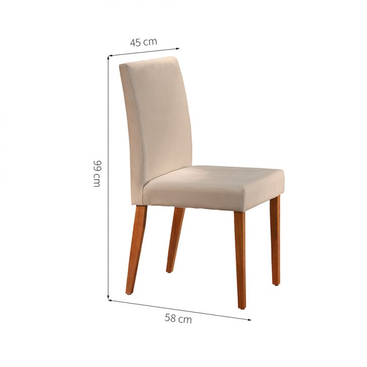 [OUTLET] Conjunto com 2 Cadeiras de Jantar Tália II Creme