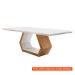 [OUTLET] Mesa de Jantar Retangular com Tampo de Vidro Ane I Off White e Imbuia 220 cm