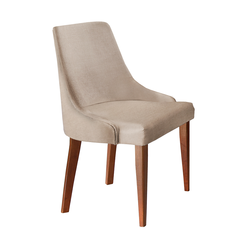 Conjunto com 2 Cadeiras de Jantar Esmeralda I Imbuia e Off White