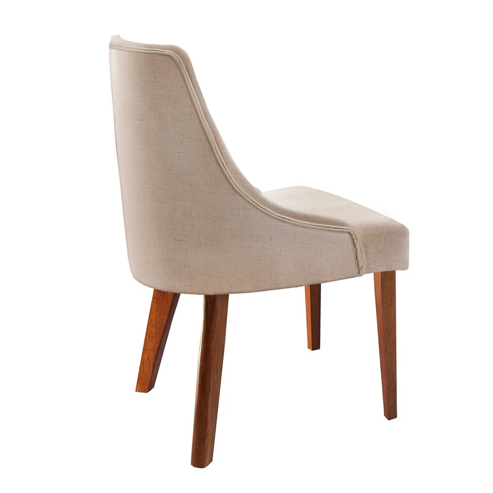 Conjunto com 2 Cadeiras de Jantar Esmeralda I Imbuia e Off White