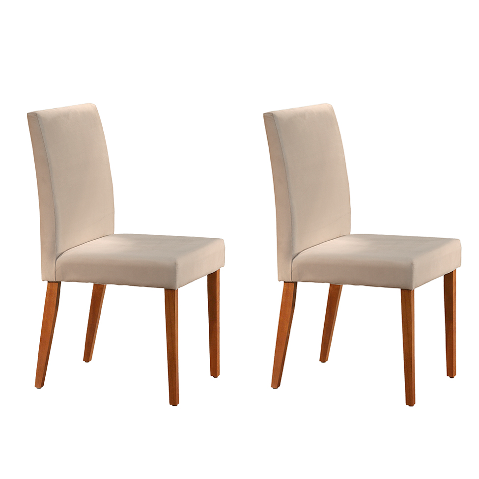 Conjunto com 2 Cadeiras de Jantar Tália II Creme