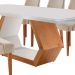 Conjunto de Mesa de Jantar Ane II com Tampo de Vidro Off White e 8 Cadeiras Estofadas Esmeralda Veludo Bege